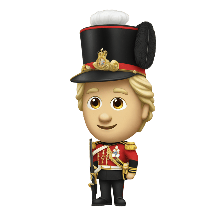 genmoji: Buckingham palace guard in emoji style