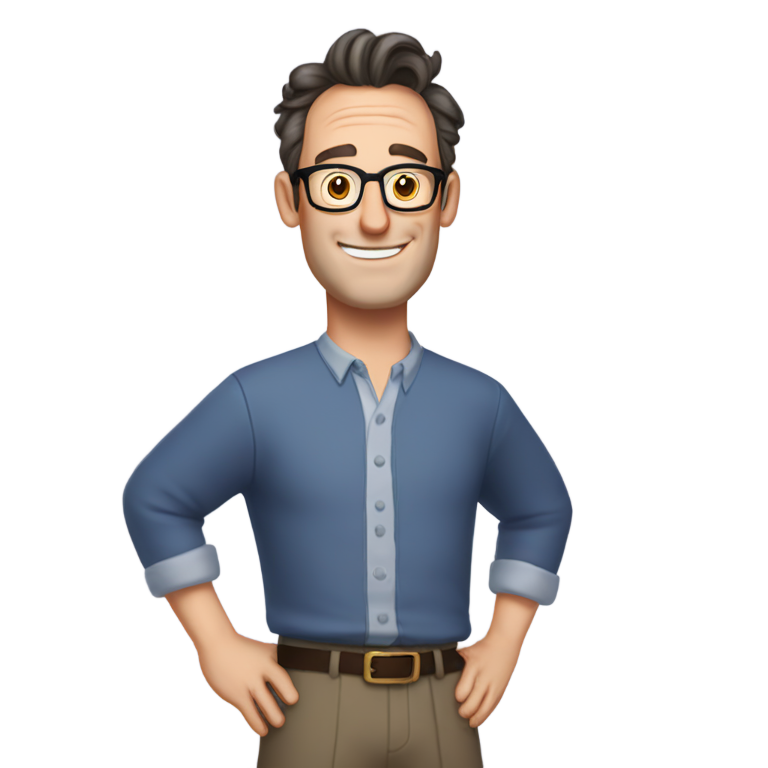 genmoji : Tom Kenny portant une jupe épaisse