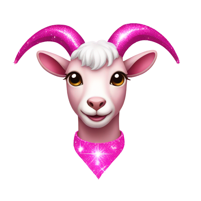 genmoji：闪闪发光的粉红色山羊
