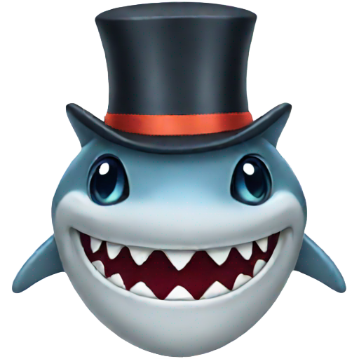 絵文字：shark with tophat
