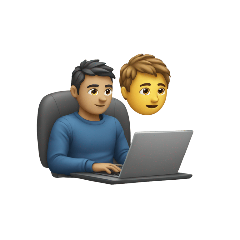 絵文字：a guy on his laptop coding