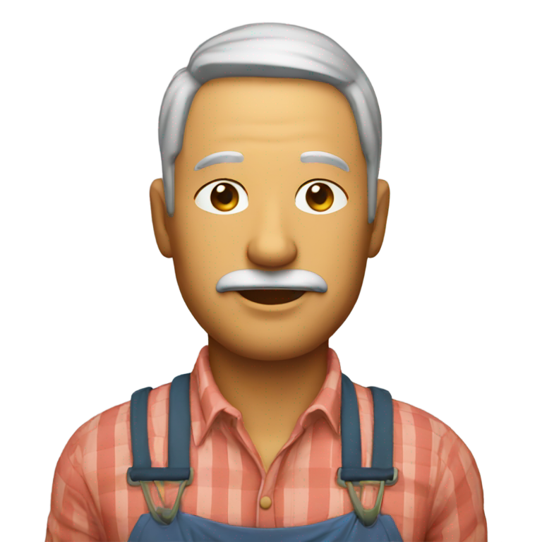 genmoji: Closed eyes farmer