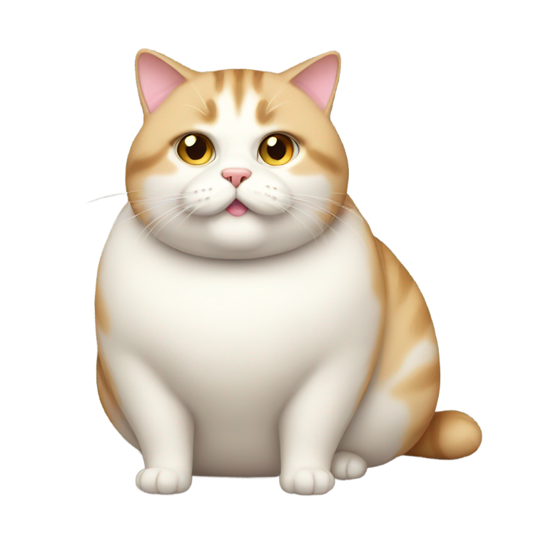 genmoji: Really obese and fat cat