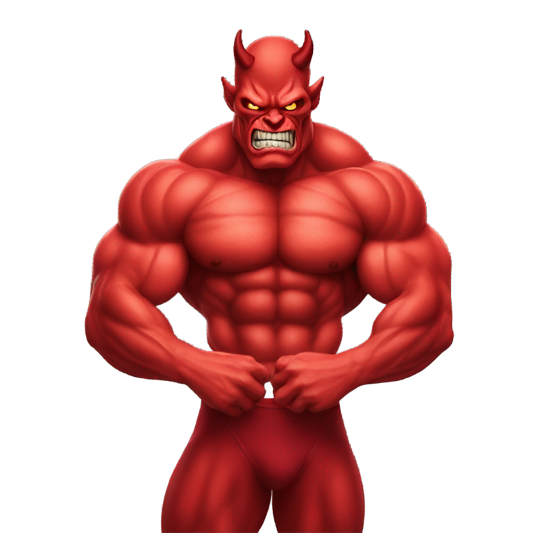 genmoji：一个巨大的健美运动员红魔的社会媒体头像