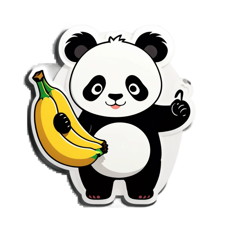 genmoji: A panda with a banana body