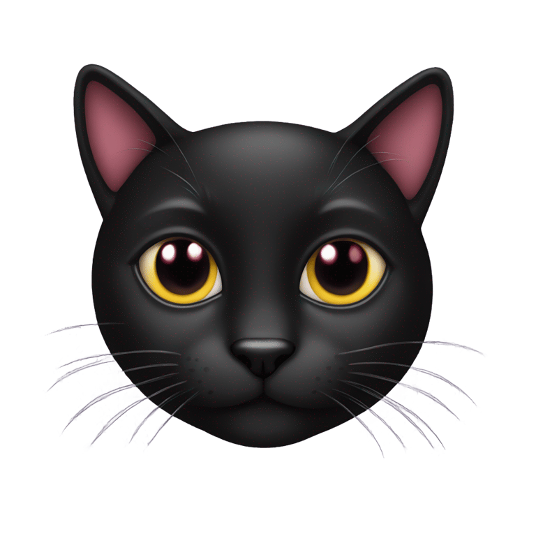 絵文字：A Black cat with hearts eyes