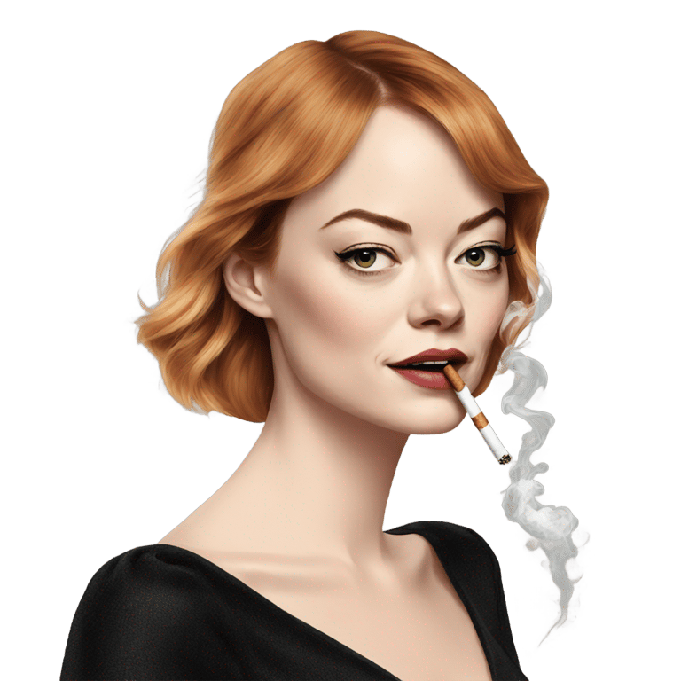 genmoji：emma stone smoking