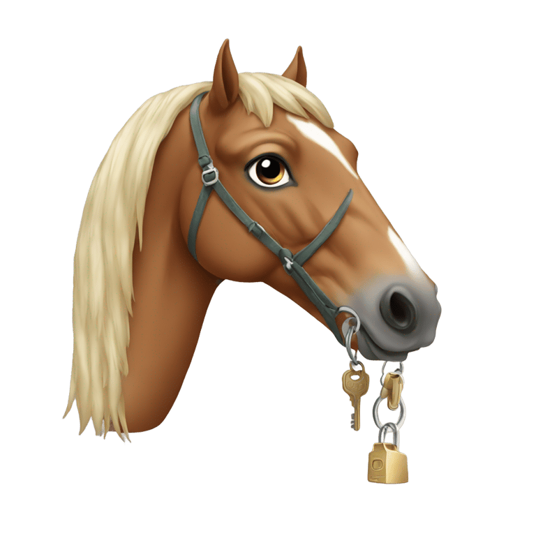genmoji：马的鼻子上有一个钥匙