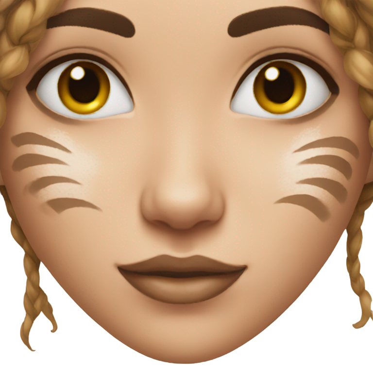 genmoji : Fille avec peinture de chat sur le visage