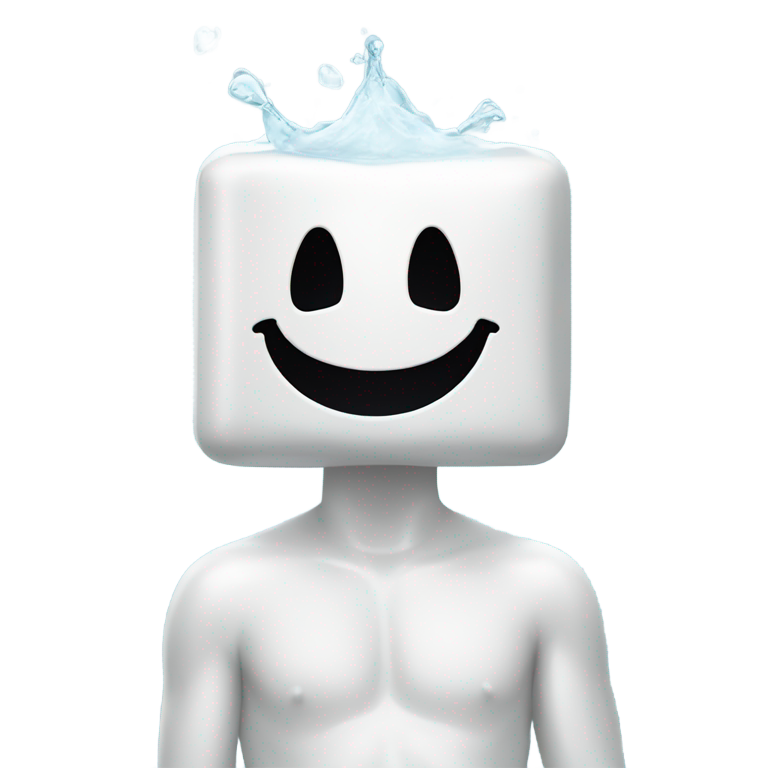 genmoji：Marshmello washing out his mouth with soap