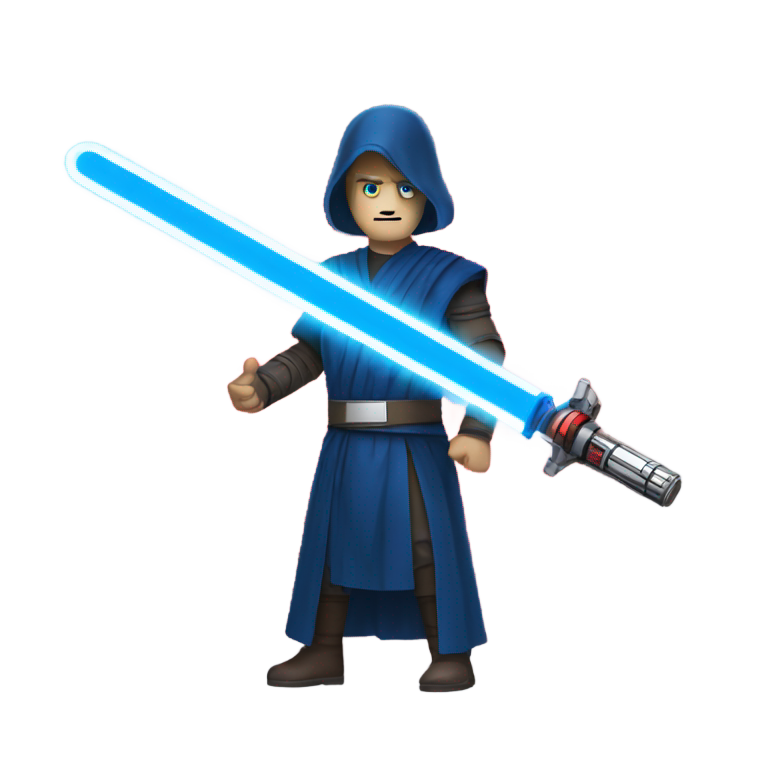 genmoji: Red and blue lightsaber clashing