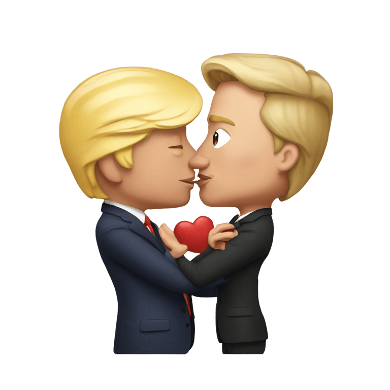 genmoji：trump and Elon kissing passionately