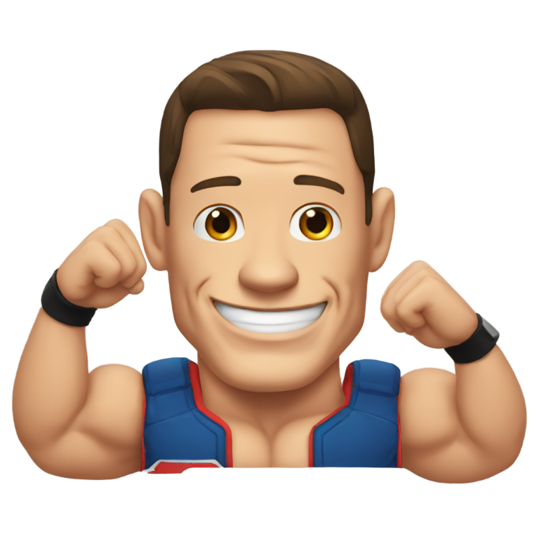 genmoji : John Cena faisant un geste de la main devant son visage