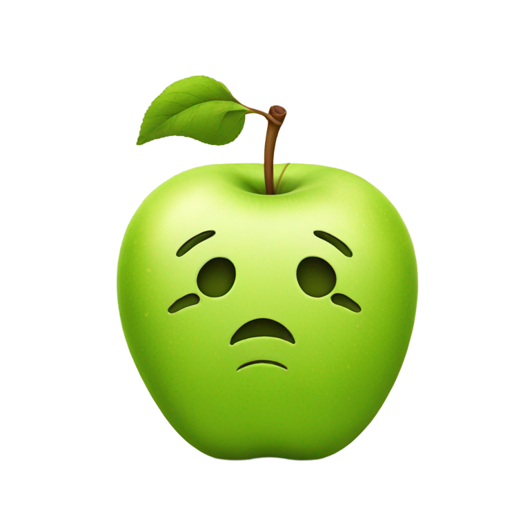 genmoji：悲伤的苹果，棍状手脚