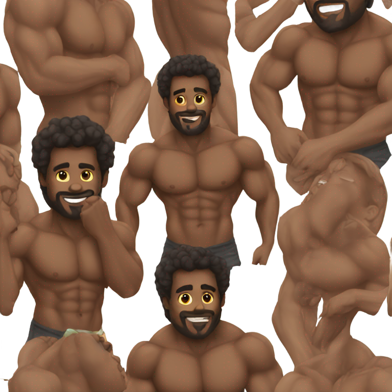 genmoji : Homme musclé torse nu en noir