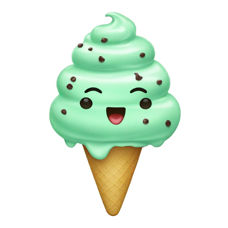 genmoji：薄荷巧克力碎冰淇淋
