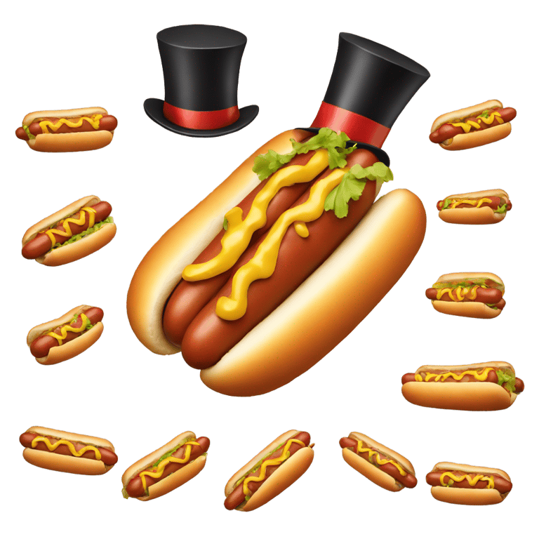 genmoji : Hot-dog avec un haut-de-forme