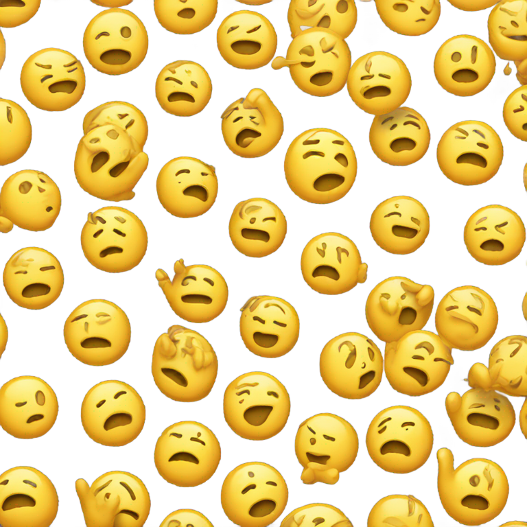 genmoji: Yellow saluting emoji that is also crying