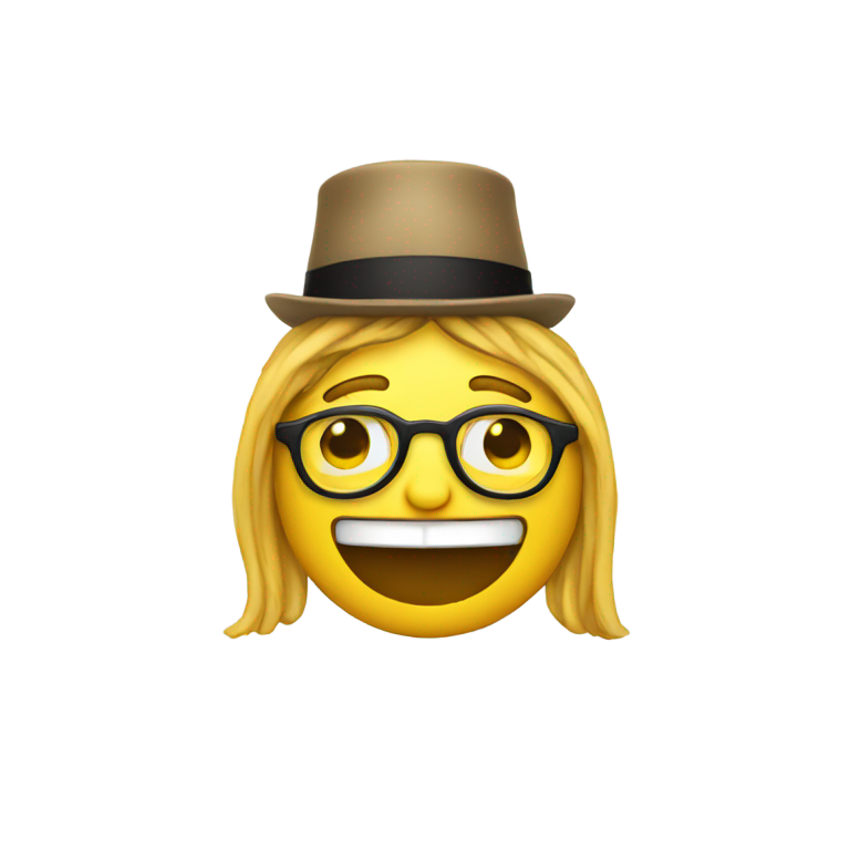 genmoji: Yellow Stereotypical jew emoji with glasses