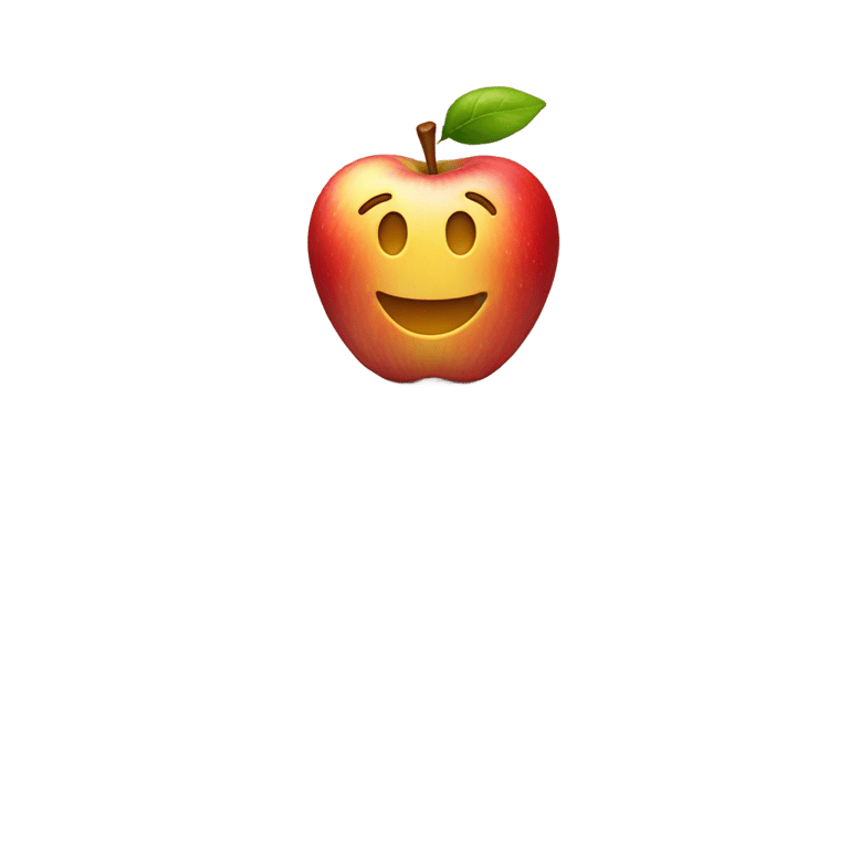 絵文字：りんごの絵文字スマイル顔