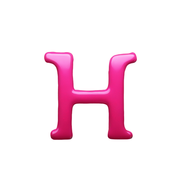 genmoji: Letter h made out of hot pink paint