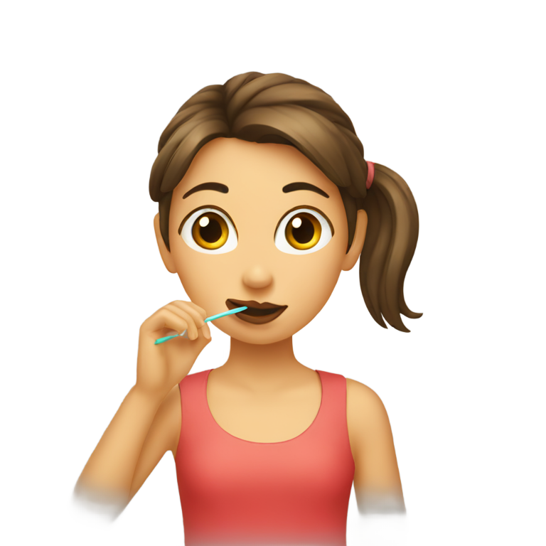 genmoji : "Une fille buvant avec une paille."