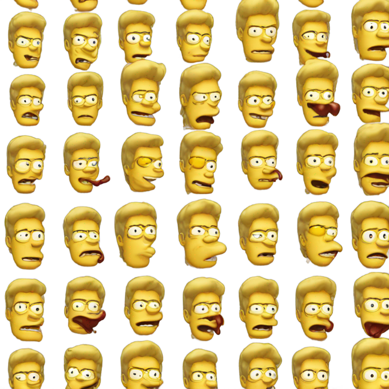 genmoji：性感的辛普森年轻金发男子因吃辣食而屁股着火