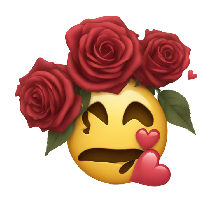 genmoji: sad face with dead roses and broken hearts