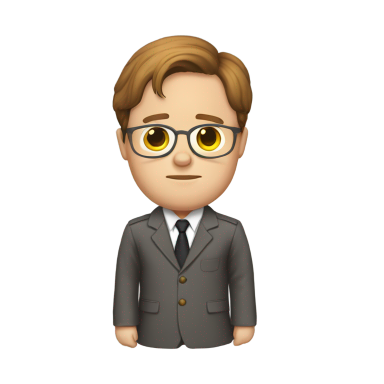 genmoji：德怀特·施鲁特穿着他的标志性西装
