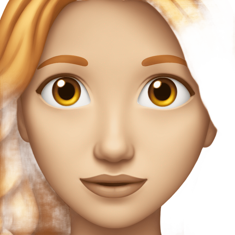 genmoji: white woman with hazel eye and light orange brown hair