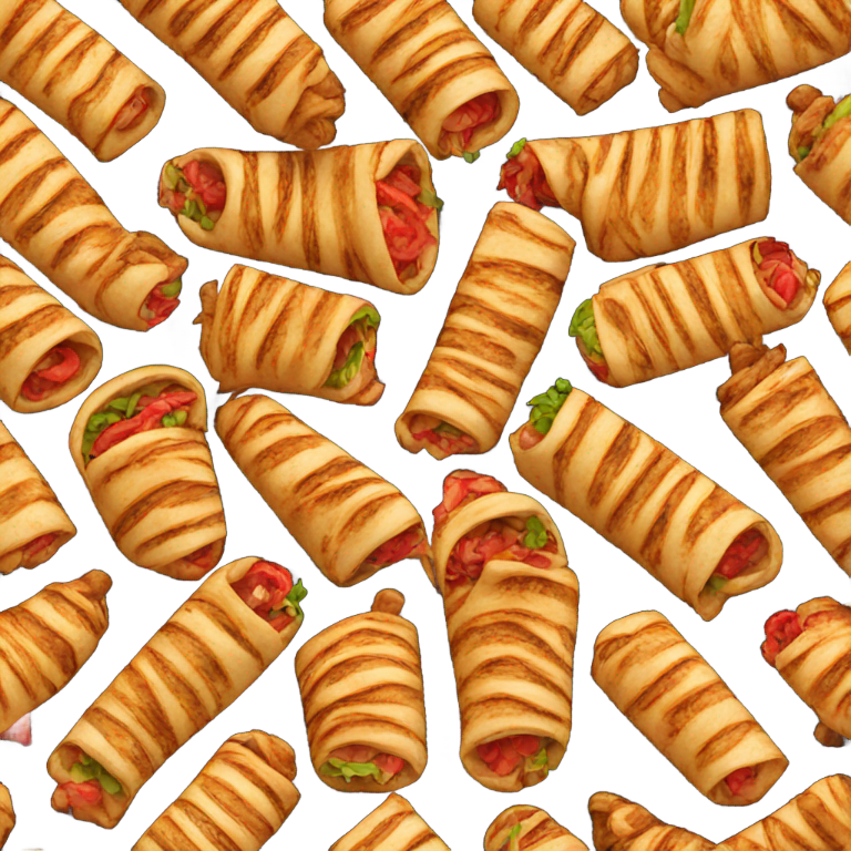 genmoji : red symbol "shawarma" on a black background