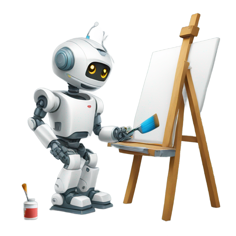 絵文字：robot as a painter