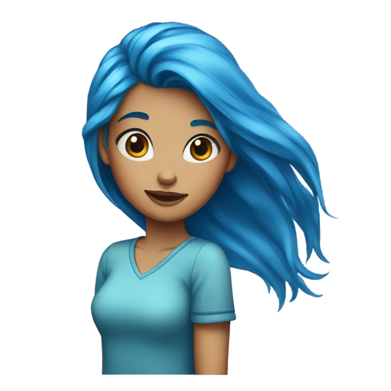 genmoji: girl with blue hair