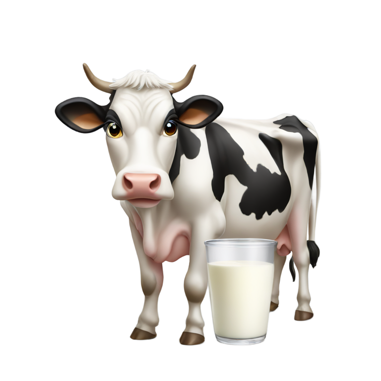 genmoji : Vache produisant du lait de son pis