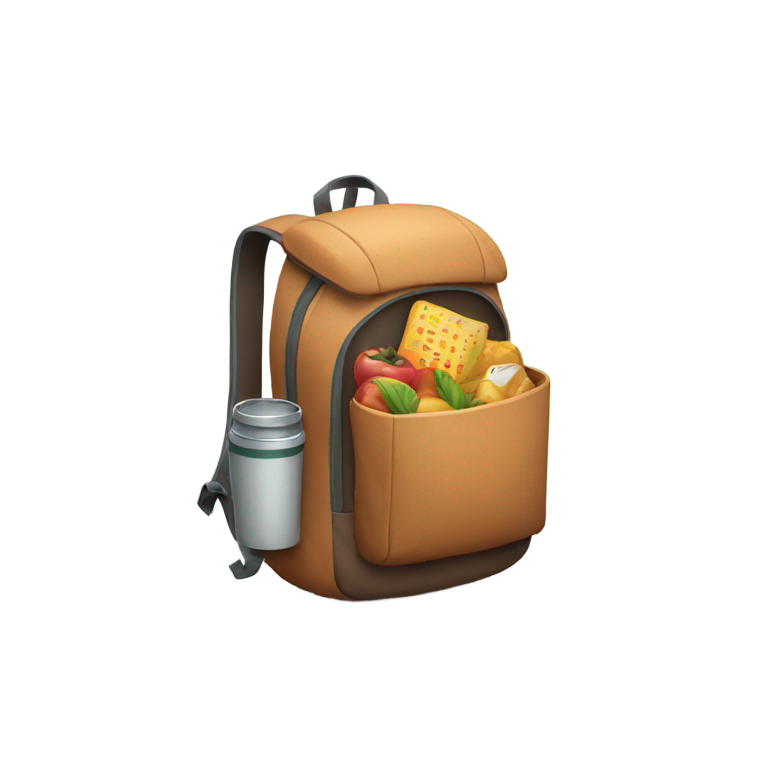 genmoji : Sac à dos avec de la nourriture
