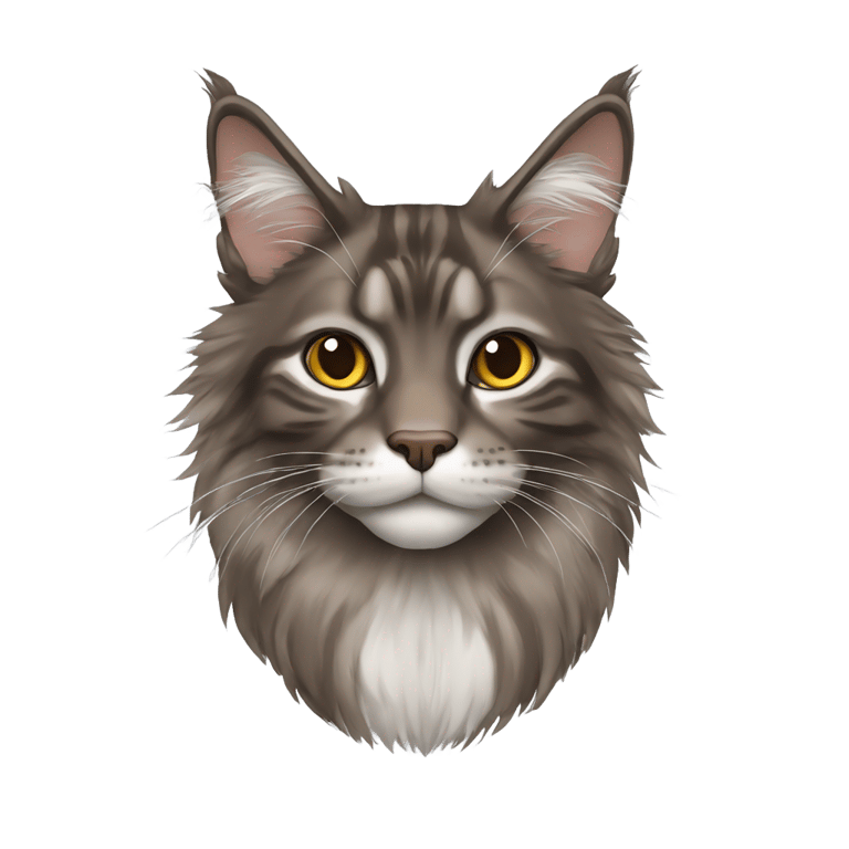 genmoji : Brown and gray russian mainecoon