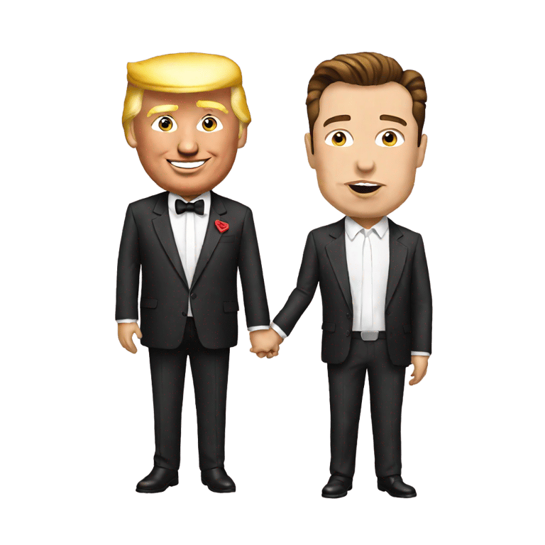 絵文字：Trump and Elon Musk in love