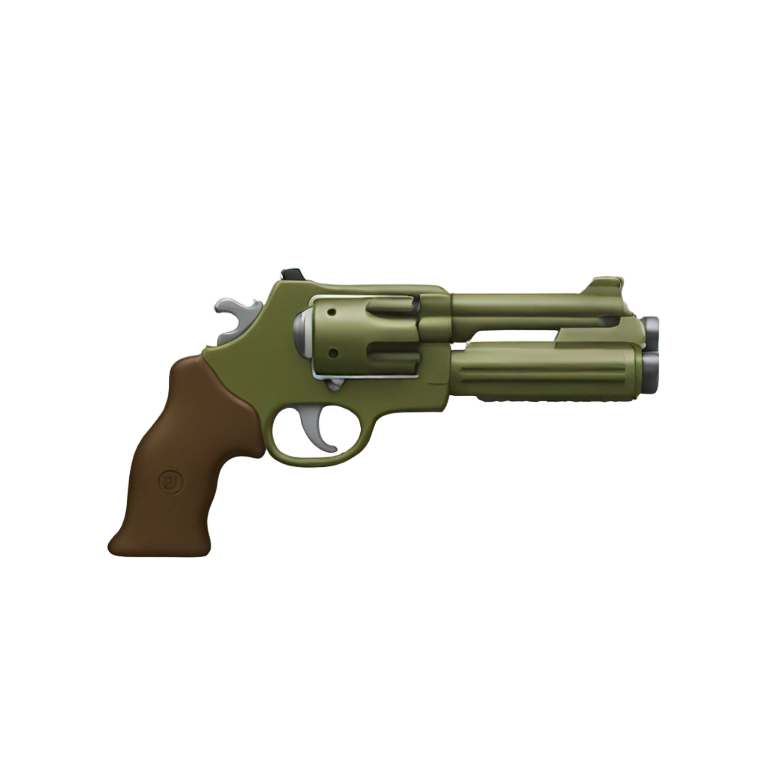 genmoji : Fusil, olive, pied, gorille