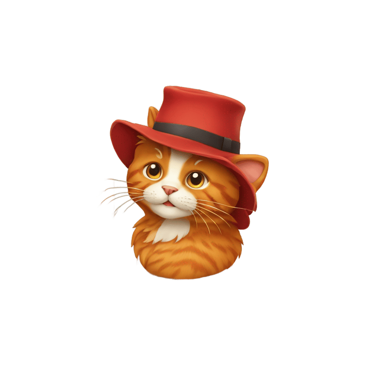 genmoji : Un chat rouge avec un chapeau