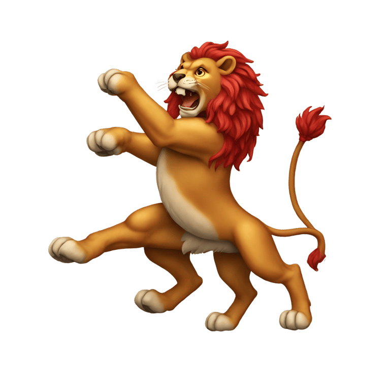 絵文字：rearing red medieval lion