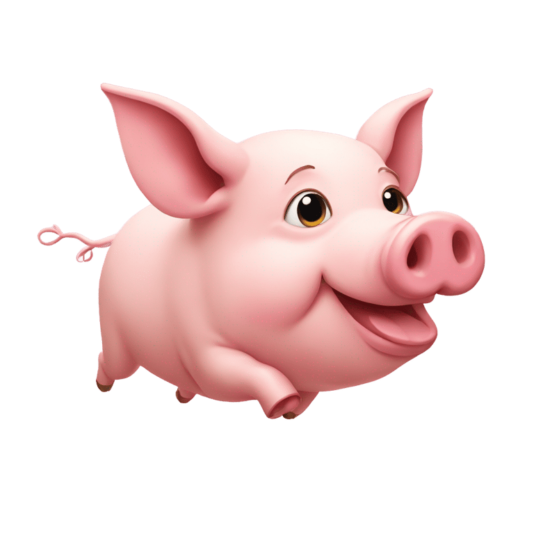 genmoji : a pig flying in the sky