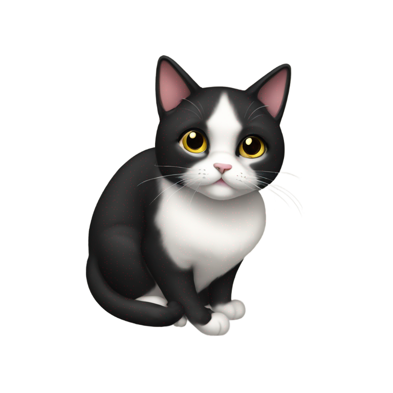 genmoji: A beautiful slightly plump black stupid cat