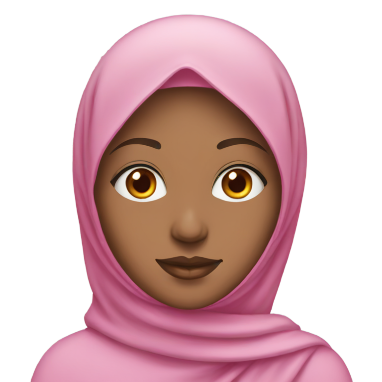 絵文字：ピンクのヒジャブを被った白人のイスラム教徒の女性