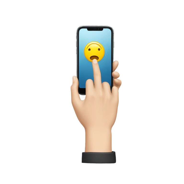 genmoji: One white hand having an Iphone into