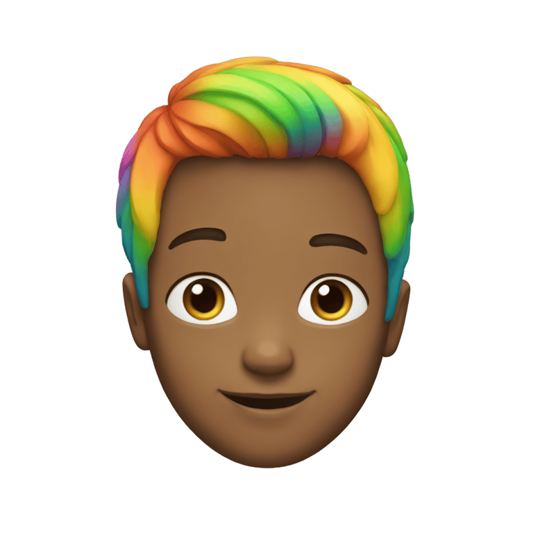 genmoji：男孩彩虹头发