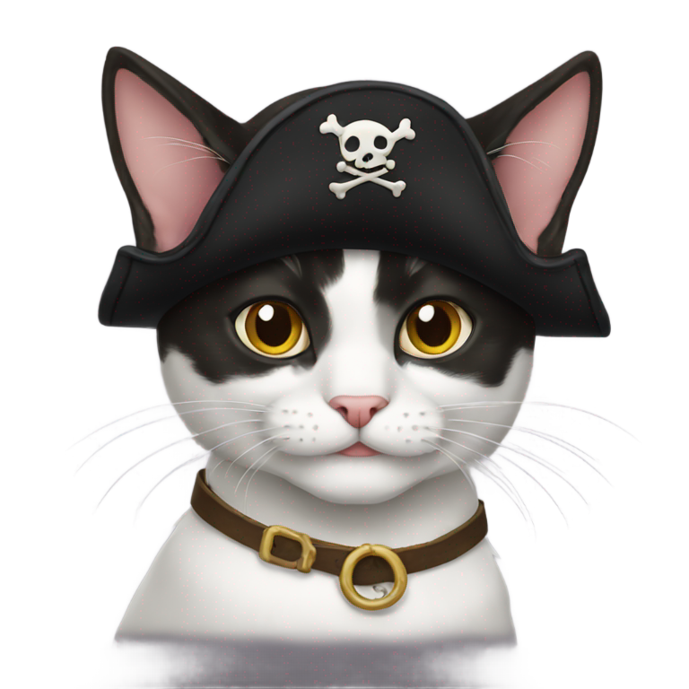 絵文字：海賊猫 黒猫