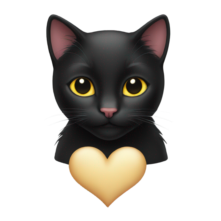 genmoji: Heart made of black cat