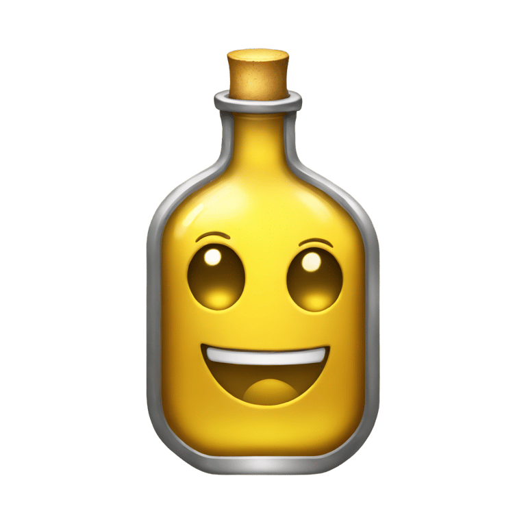 genmoji：一瓶黄金色金属瓶装的魔法药水