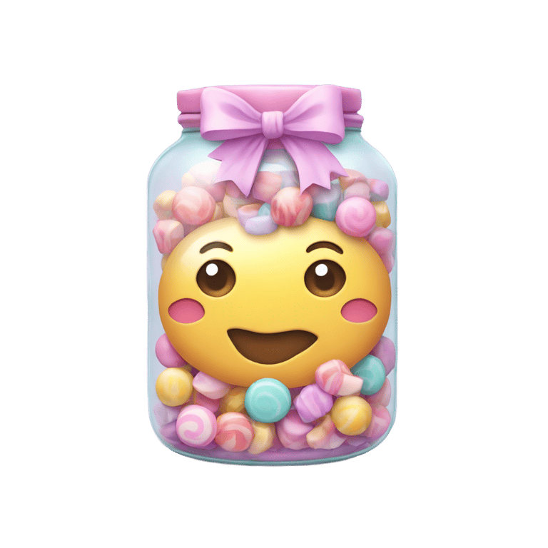 genmoji：彩色糖果罐装饰有一个蝴蝶结。