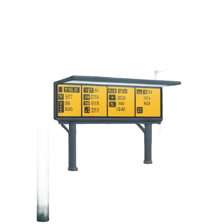 prompt: bus stop departure board